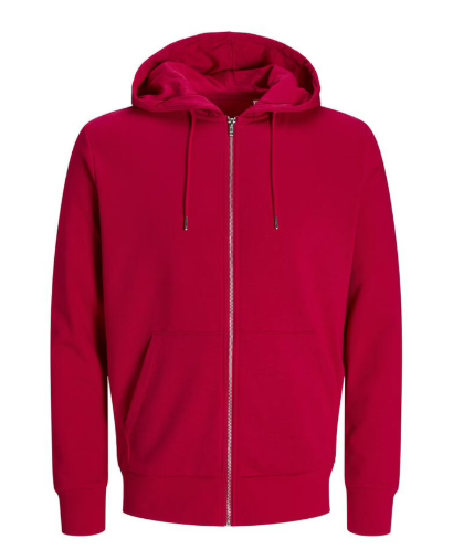 Sweat Hoodie with Zip Red X-Large